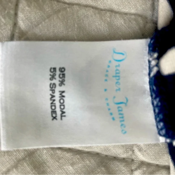 DRAPER JAMES Women's Supersoft Loose Fit Striped Tee Shirt Blue White Siz  Small - Picture 5 of 6